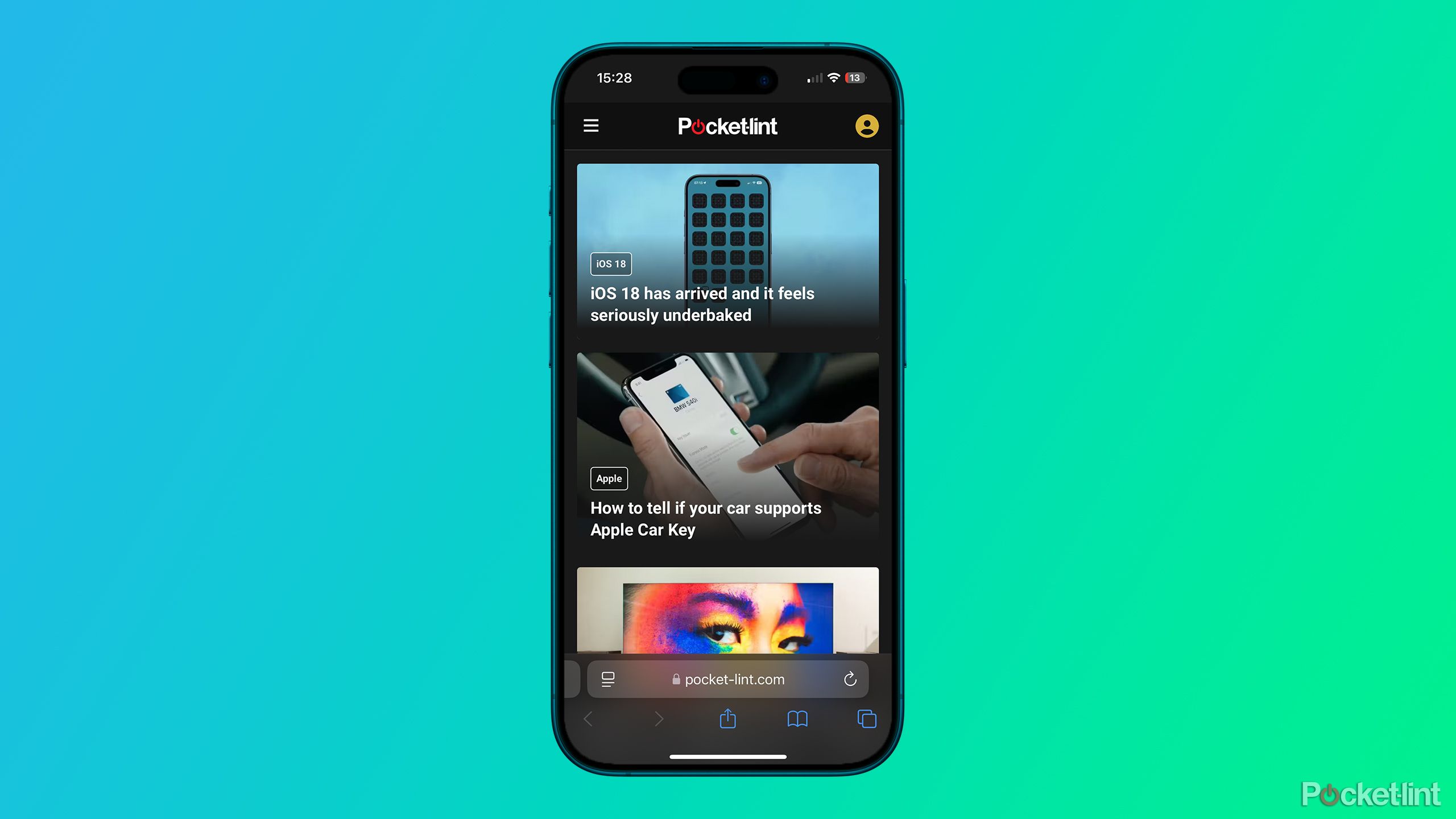 Safari در iOS 18 در آیفون 15 Pro باز شد