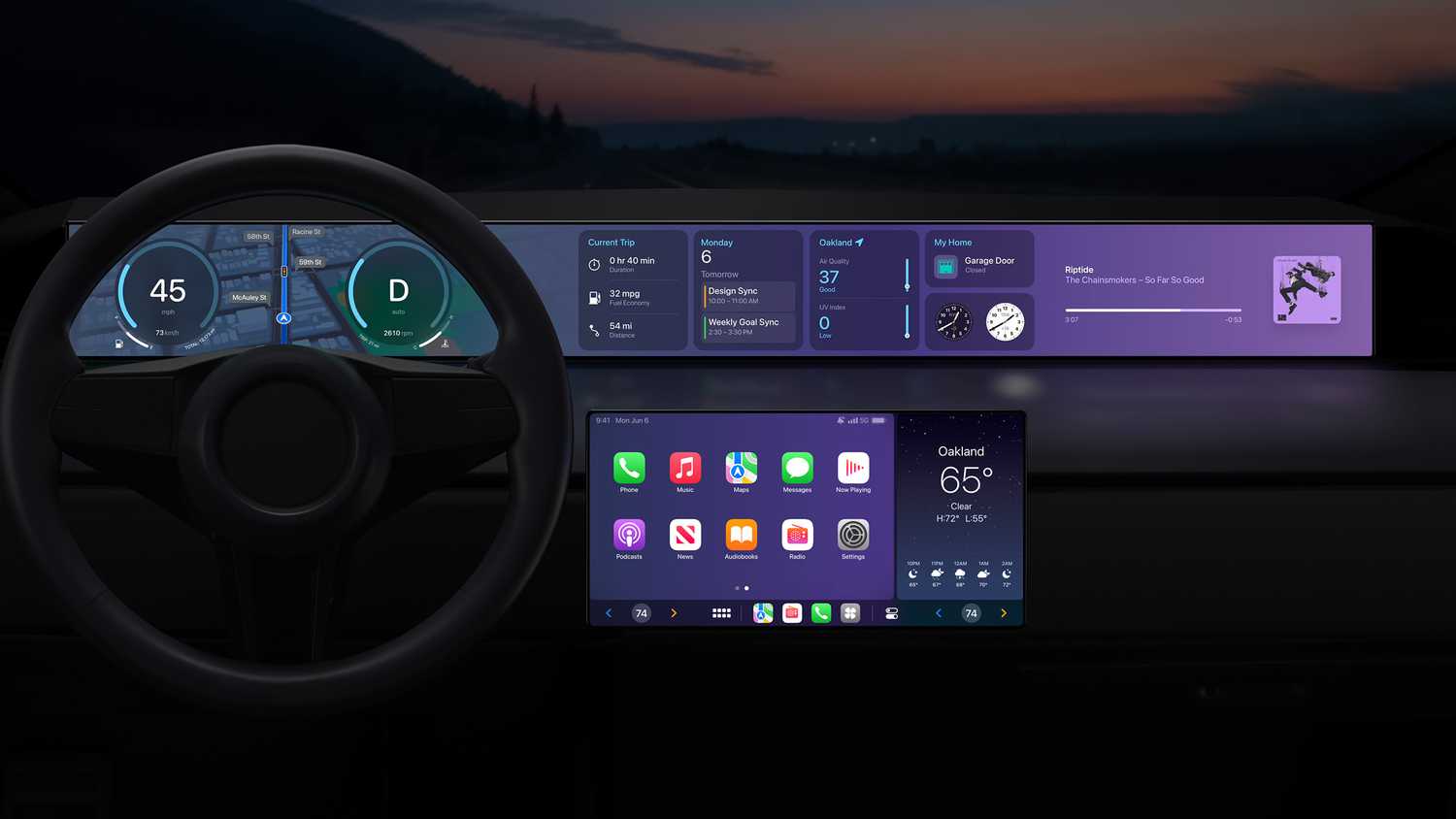 مسخره یک کابین خلبان CarPlay نسل بعدی.