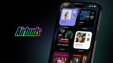 screenshots of Airbuds mobile app