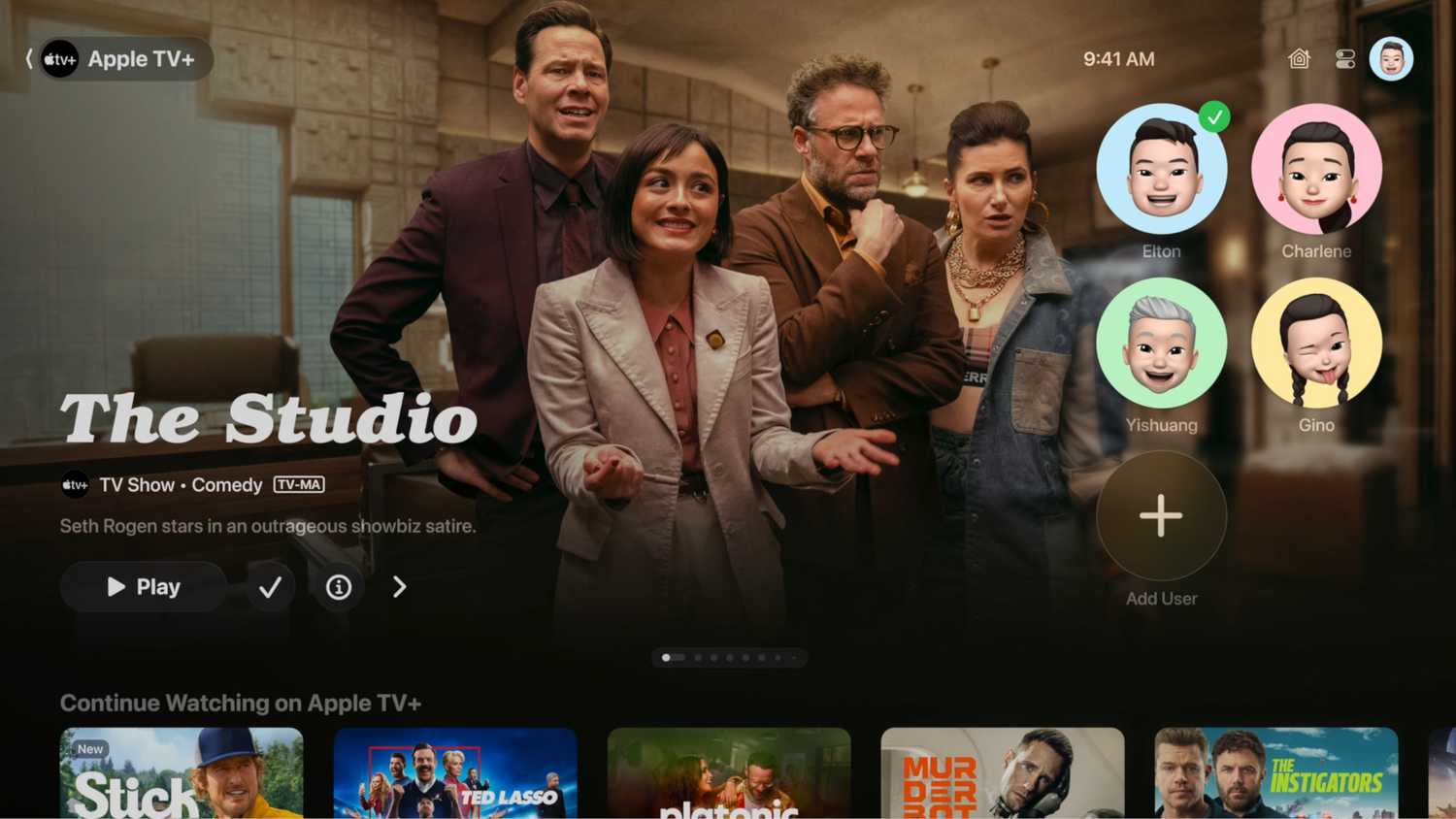 تعویض پروفایل های کاربر در TVOS 26 در Apple TV 4K.