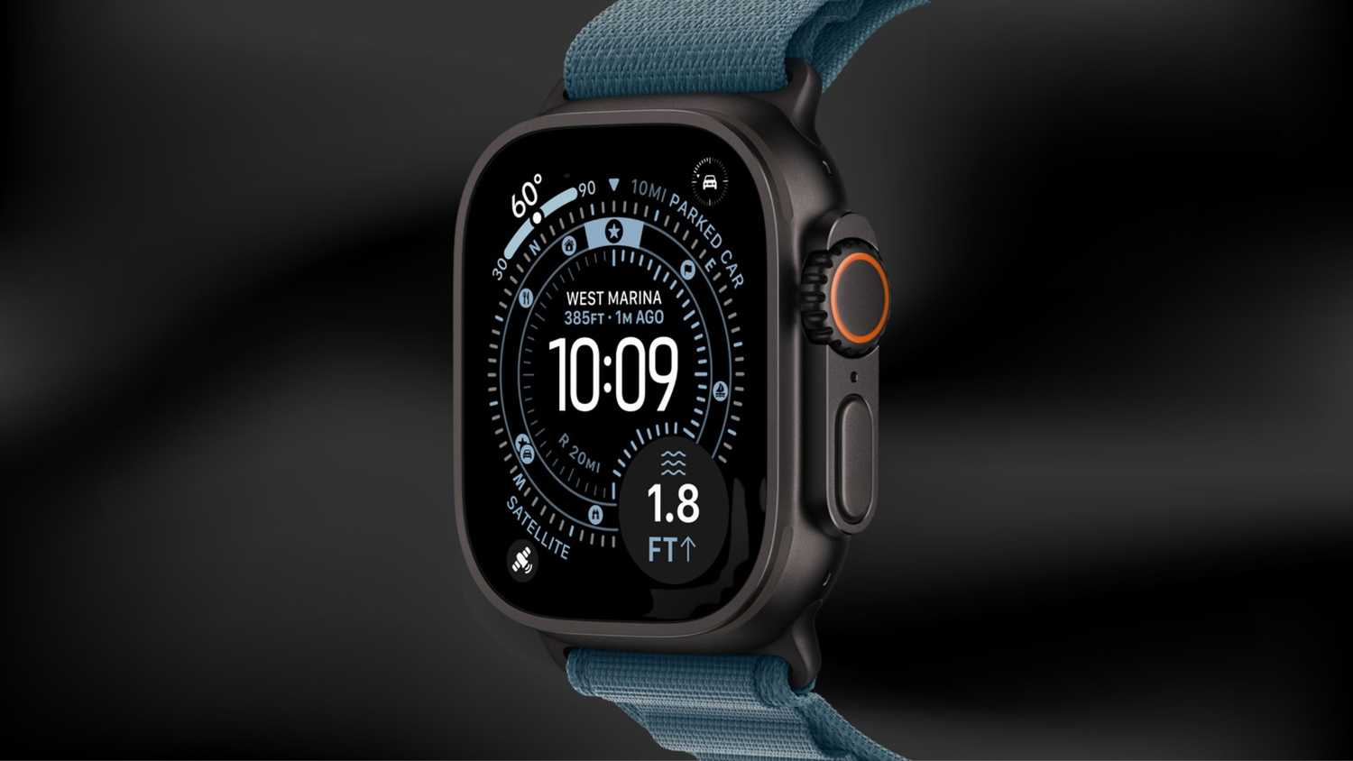 چهره Waypoint Watch در Apple Watch Ultra 3.