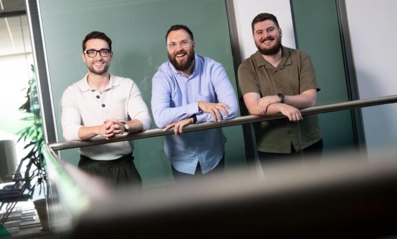 From left to right: Patrick Guiney, Cormac Chisholm, and Darren Britton of DevAlly - Photo: Conor McCabe.
