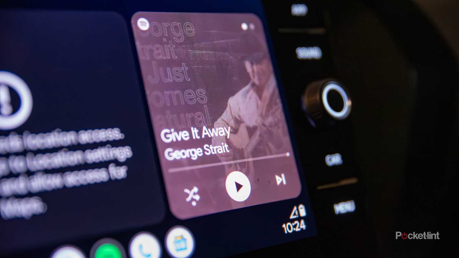 عکسی از ویجت Spotify برای Android Auto. 