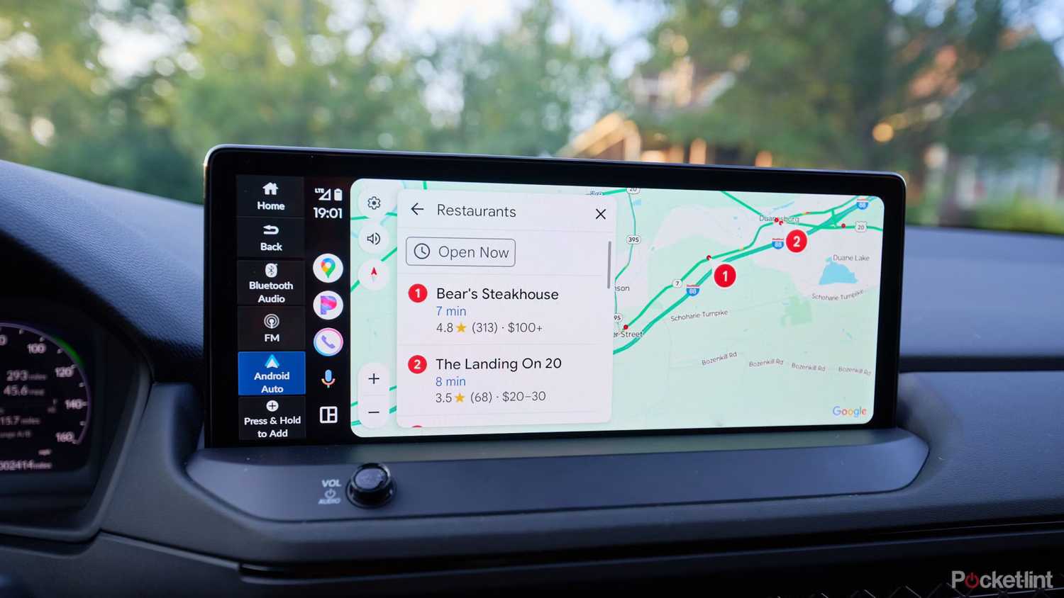 Google Maps Android Auto ناوبری به دو مکان. 