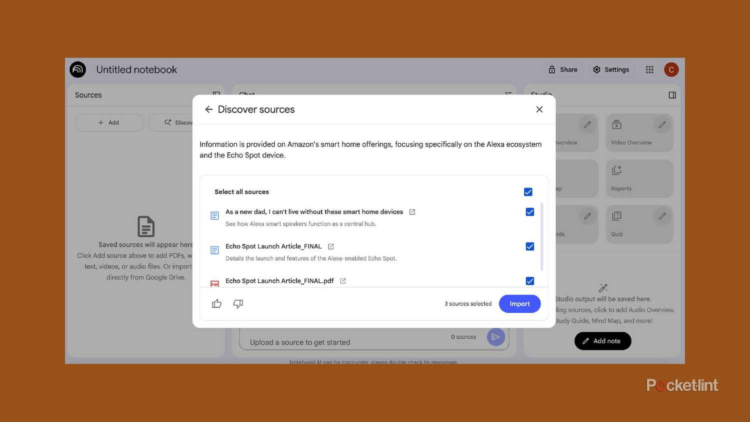 notebooklm نمایش نتایج از Google Drive