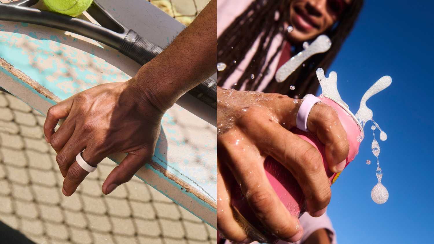 دو نفر که سرامیک خود را نشان می دهند ، حلقه های 4S خود را نشان می دهد.