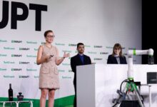 Capella Kerst, Founder & CEO of geCKo Materials, speaks onstage during day three of TechCrunch Disrupt 2025