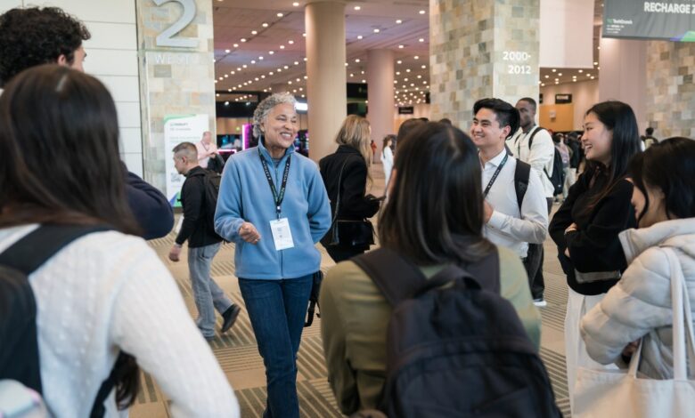 A group discussion taking place at TechCrunch Disrupt 2025
