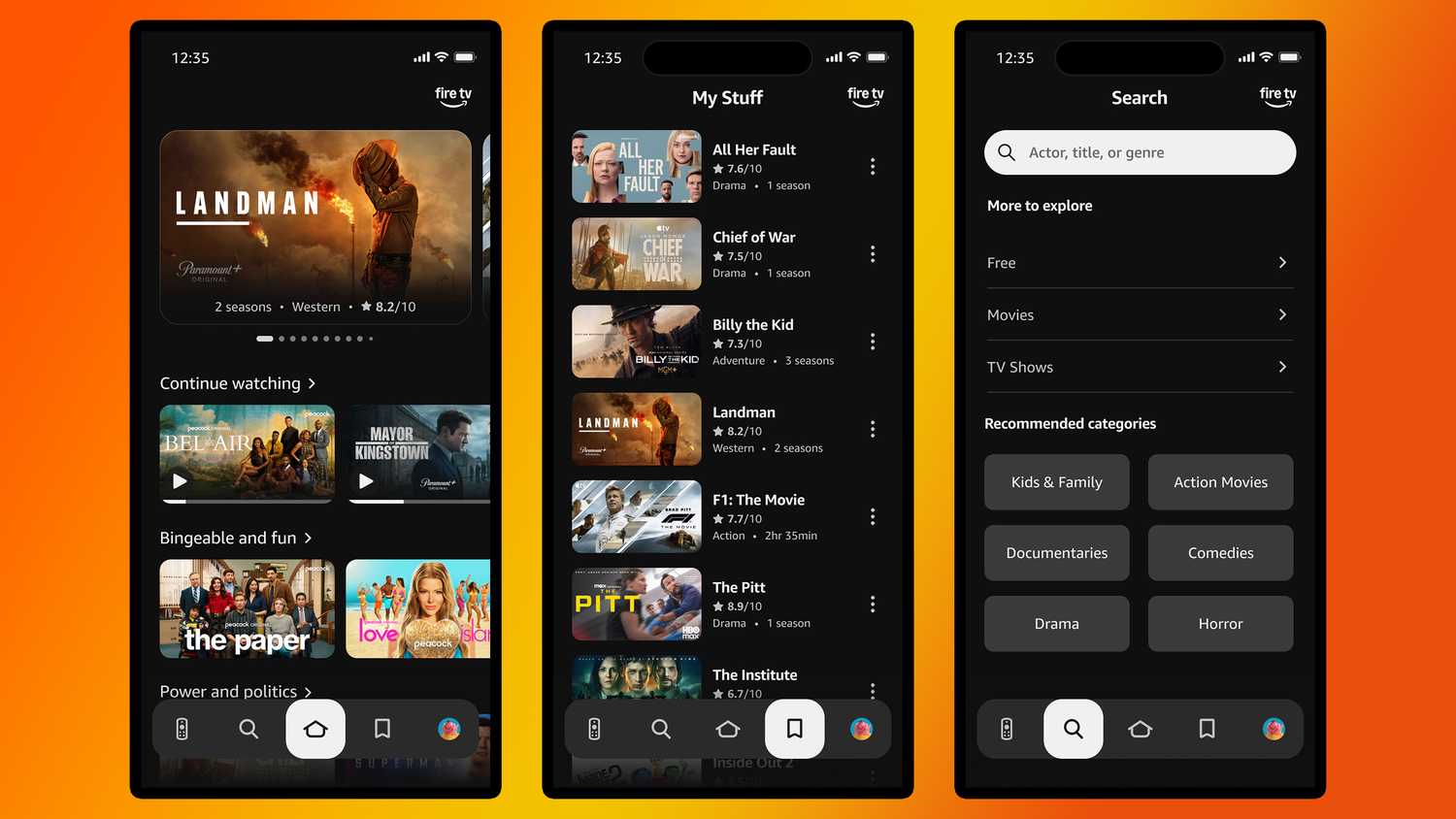 طراحی اپلیکیشن موبایل Fire TV به روز شده است.