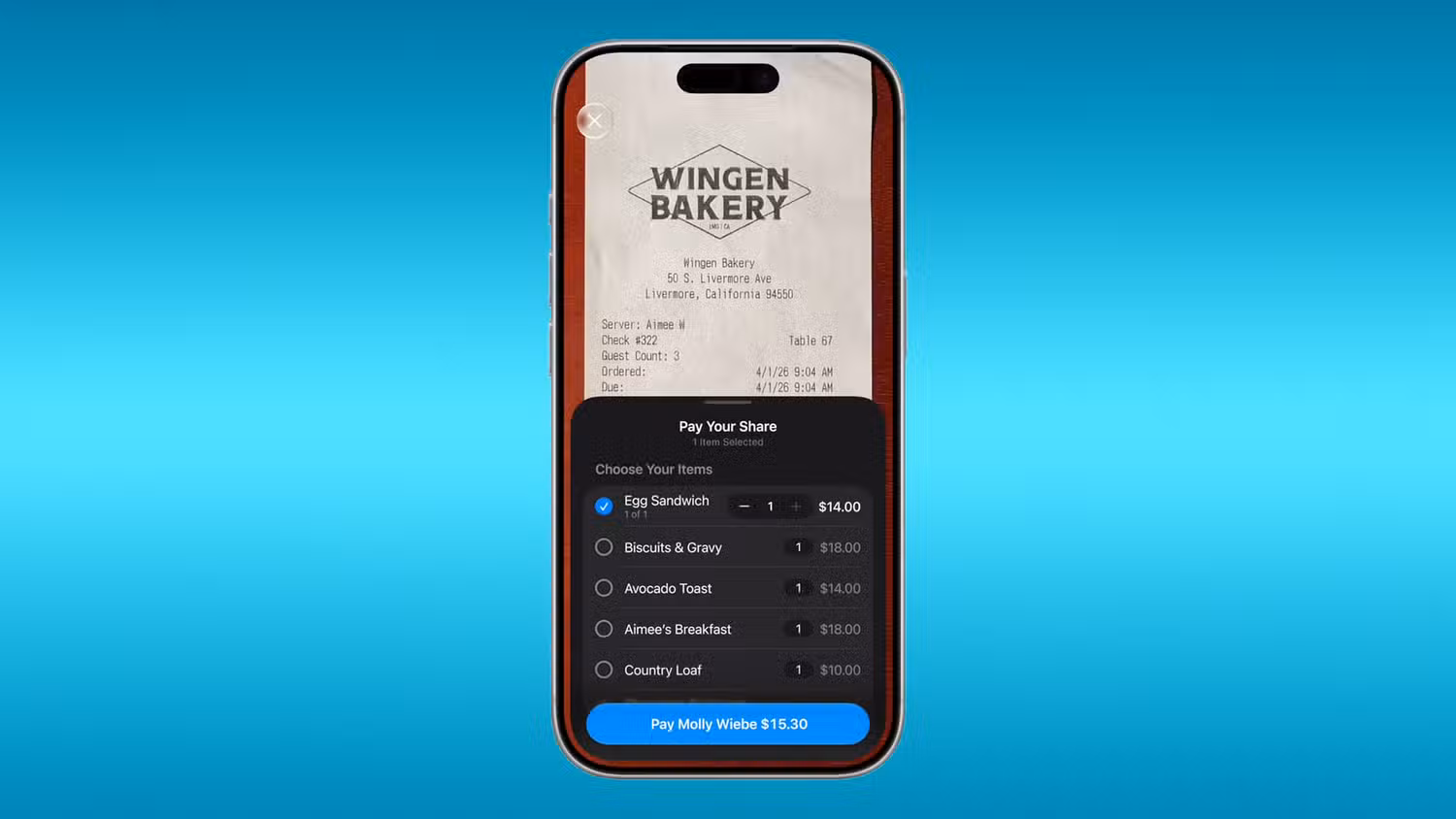 قابلیت تقسیم قبض در کیف پول اپل.