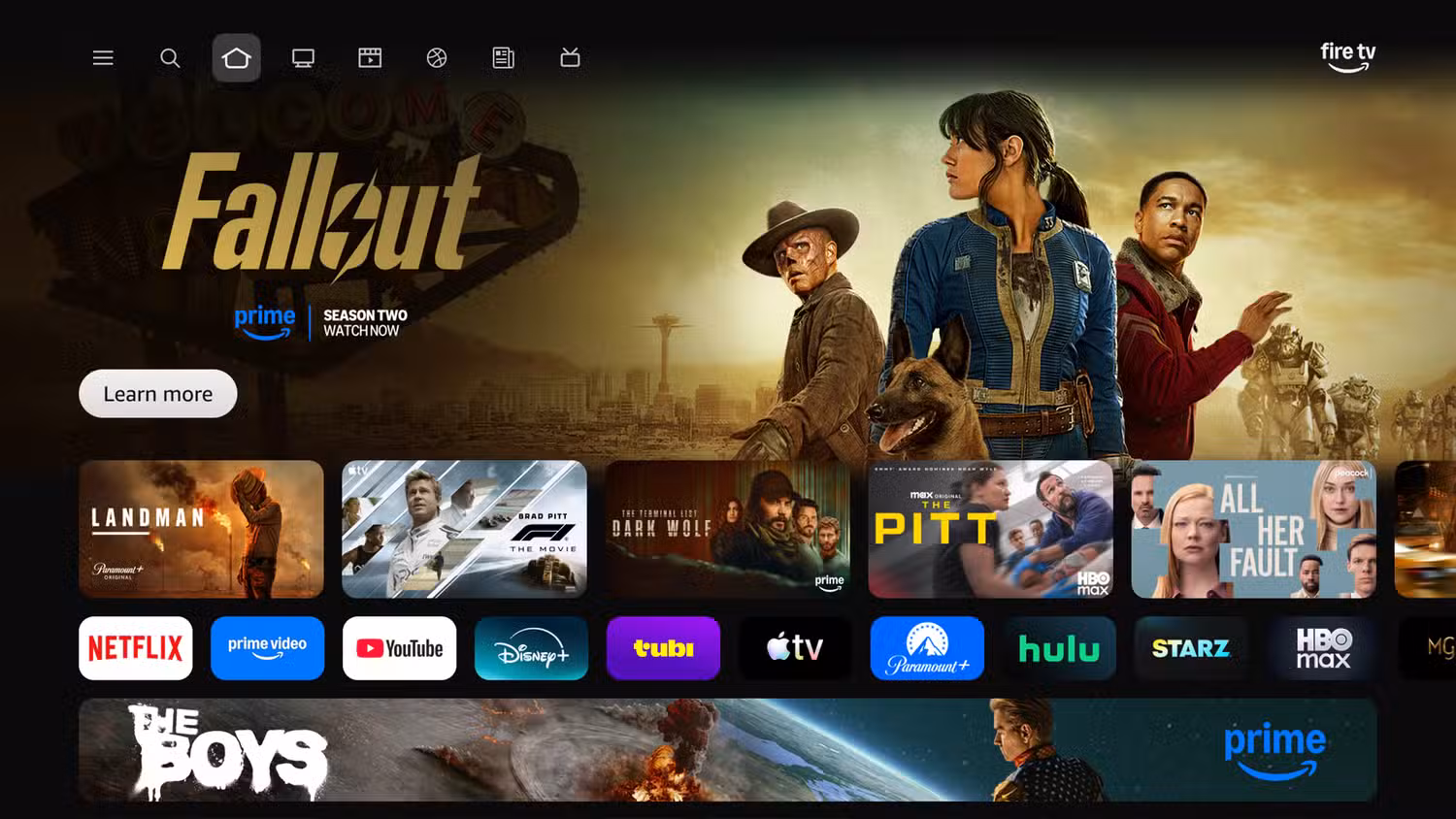 صفحه اصلی بازطراحی شده Fire TV.