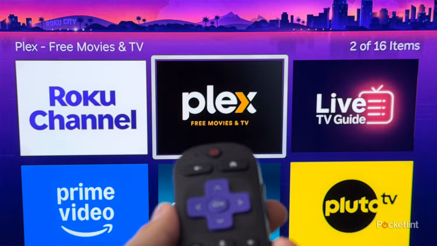 برنامه Plex در تلویزیون Roku.