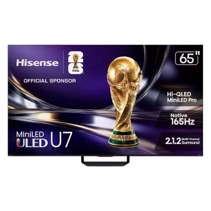 Hisense U7SG در پس زمینه شفاف