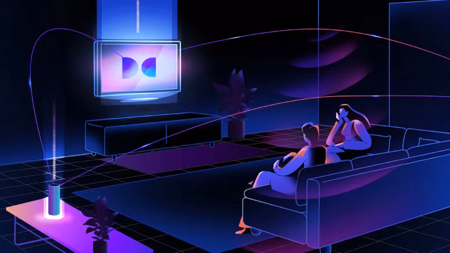 شبیه سازی گرافیکی Dolby Atmos FlexConnect.