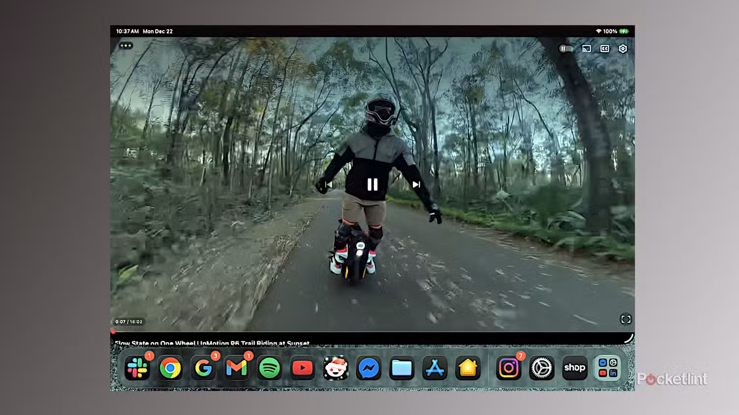 کنترل‌های پخش برای YouTube در iPadOS 26.