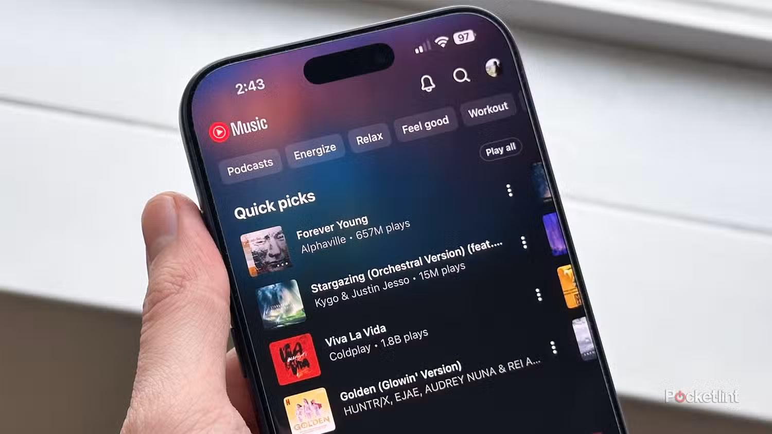 YouTube Music در iPhone.