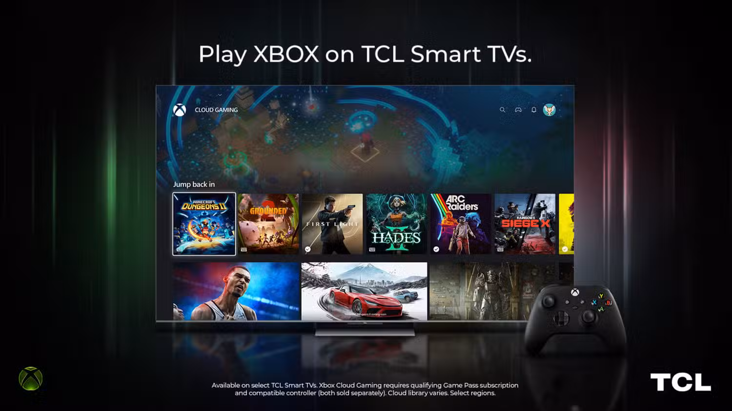 برنامه Xbox در تلویزیون های TCL.